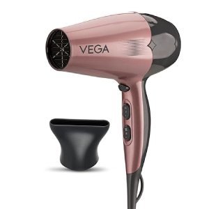 VEGA VHDH-25 Go-Pro 2100 Watt Hair Dryer with Cool Shot Button and 3 Heat Settings (Ananya Panday Signature Collection), Rose Gold & Grey