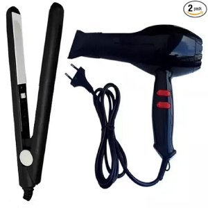 UKSTYLZ Professional Hair Dryer 1500 Watts and Mini Hair Straightener Combo (Multicolor) Hair Dryer (1500 W, Black)