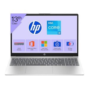 HP 15, 13th Gen Intel Core i3-1315U Laptop (12GB DDR4,512GB SSD) Anti-Glare, Micro-Edge,15.6''/39.6cm, FHD, Win11,M365 Basic(1yr),Office Home24, Silver,1.59kg, FHD Camera w/Privacy Shutter, fd0573TU